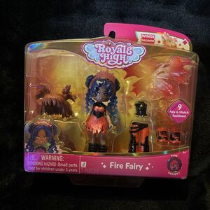 Royale High 3” Fire Fairy Fashion Doll 9 Accessories